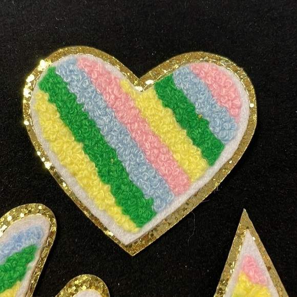 Y2K pink gold glitter 3x Iron on Patches - Picture 4 of 4